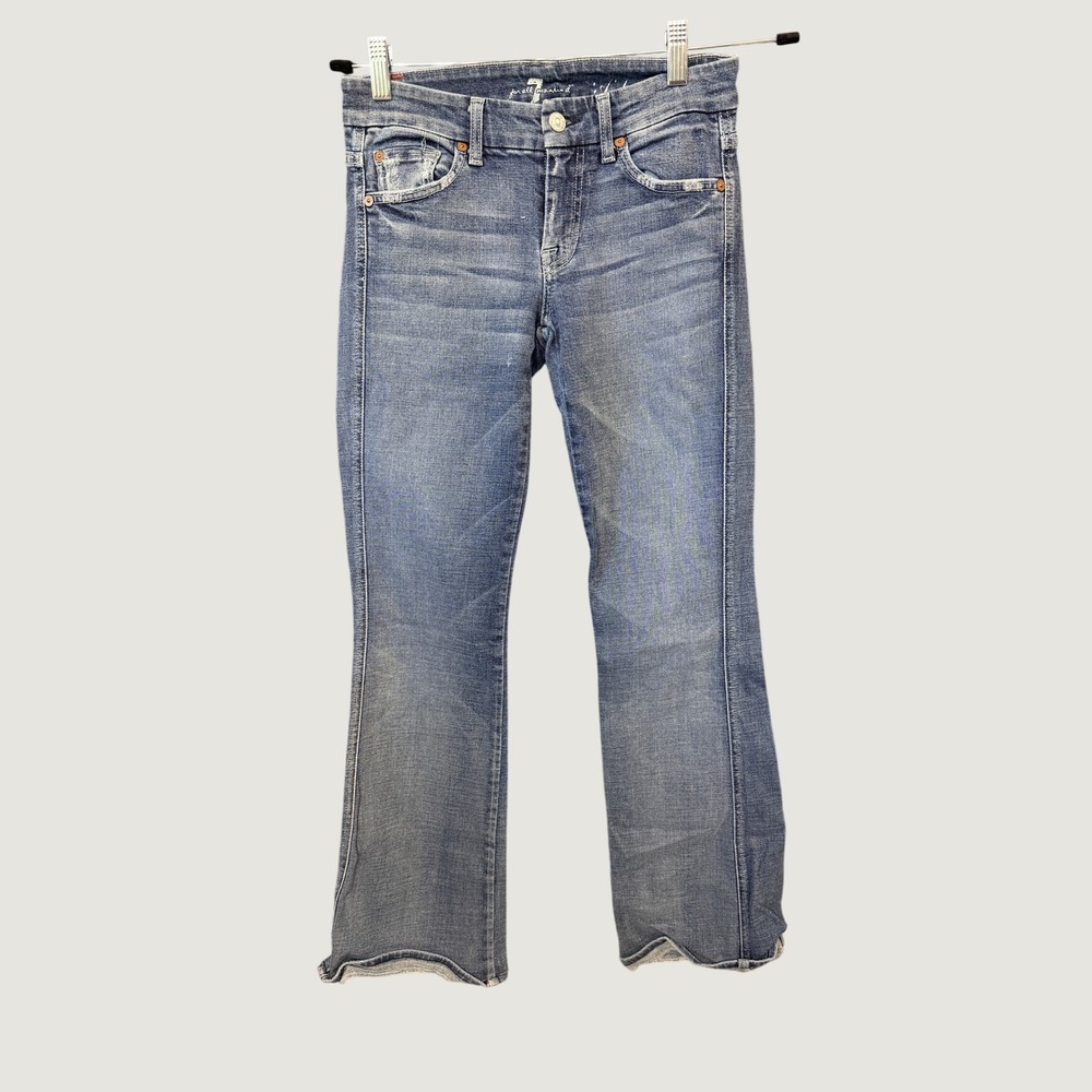 7 For All Mankind A-Pocket Jeans Womens 25 Blue Bootcut Denim Stretch 2350